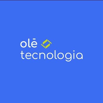 Sobre fundo azul royal — Tecnologia · horizontal